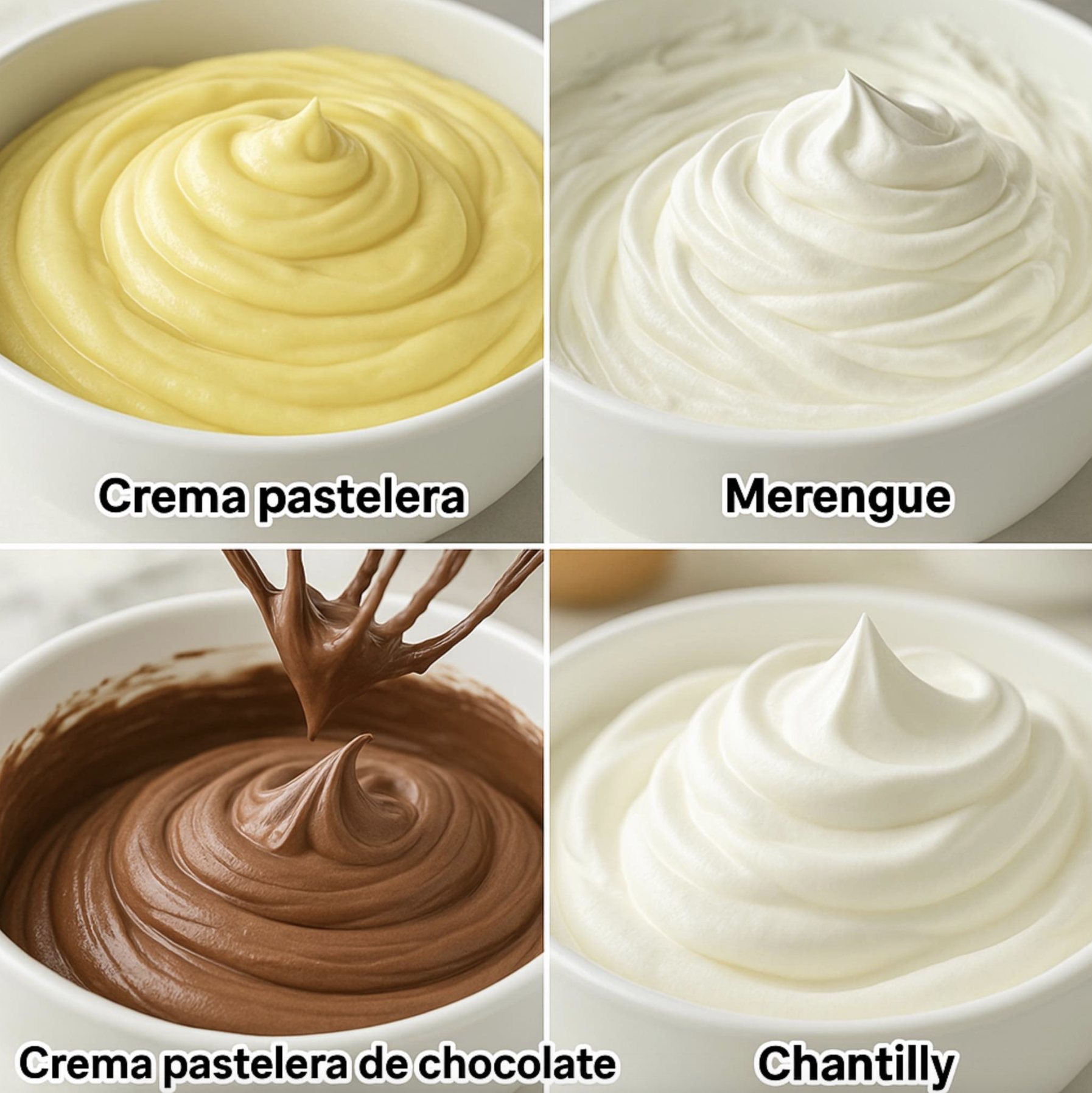 Te enseño 4 exquisitas recetas de cremas para relleno